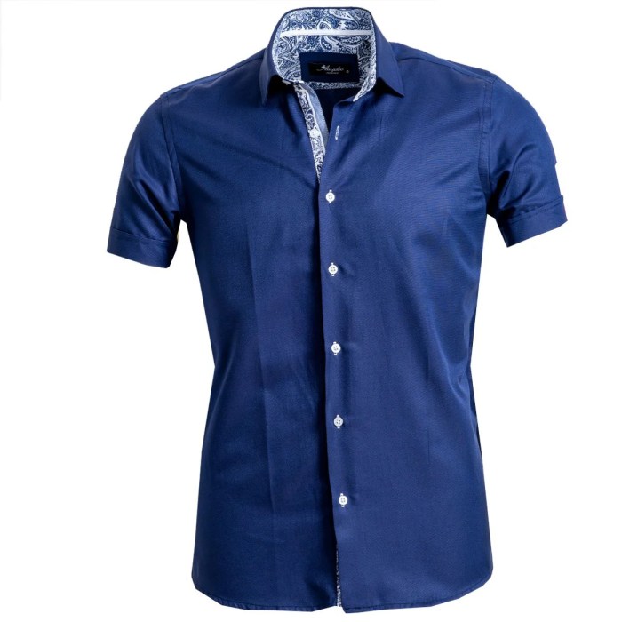 Mens navy blue short sleeve dress shirts