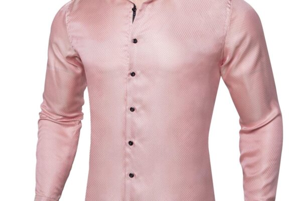 Pink plaid dress shirt mens