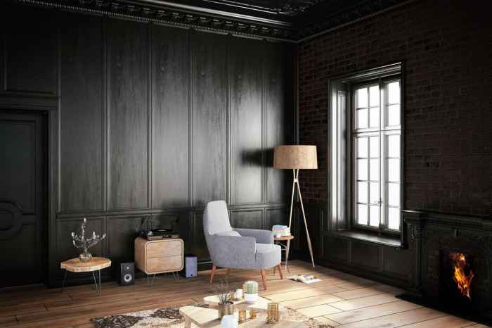 How to decorate a room with black walls