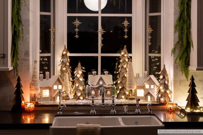 How to decorate a kitchen window for christmas